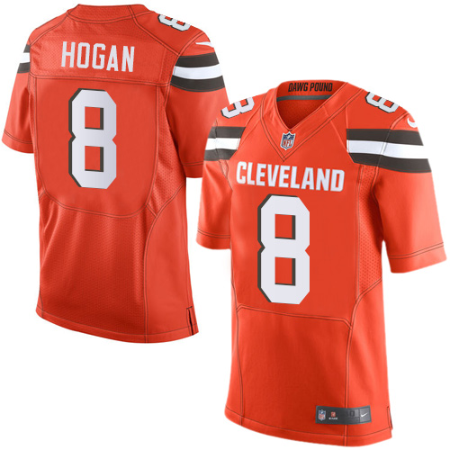 Men's Limited Kevin Hogan Nike Jersey Orange Alternate - #8 NFL Cleveland Browns